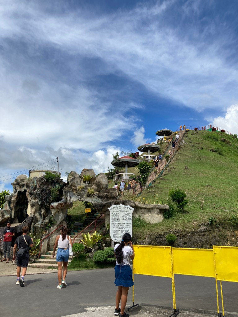 Staircase to the observation deck in chocolate hills