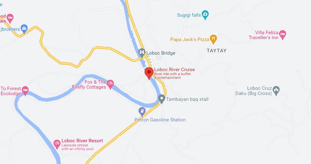 Location of Loboc River Cruise